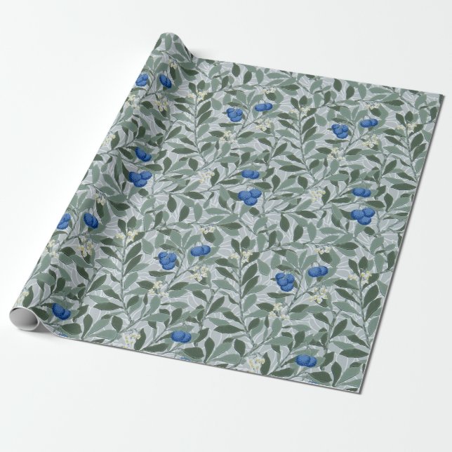 Papier Cadeau Arbre de myrtille, William Morris (Déroulé)