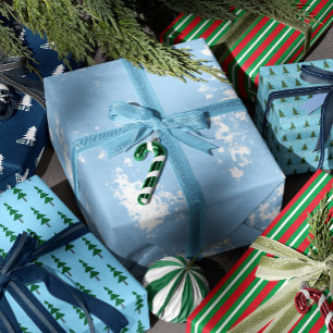 Papier Cadeau Arbre de Noël chic minimaliste abstrait vert