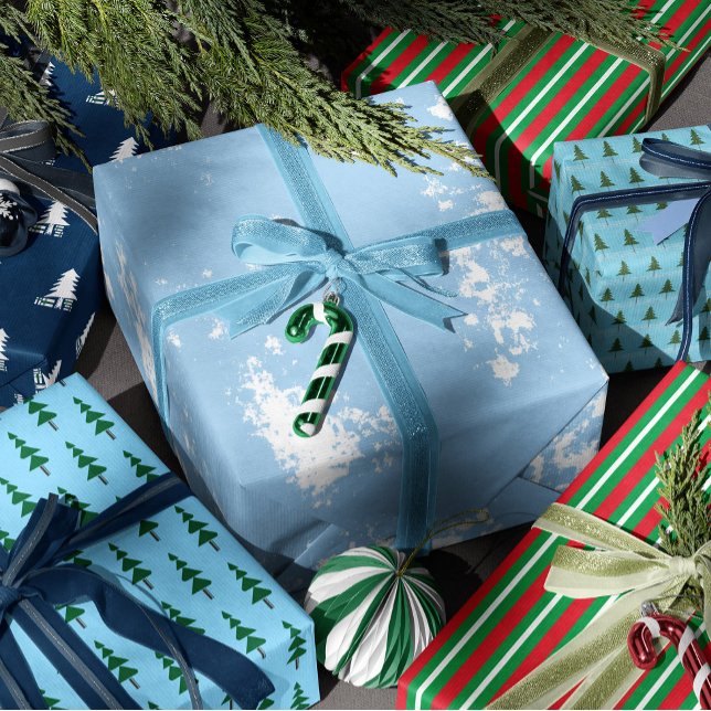 Papier Cadeau Arbre de Noël chic minimaliste abstrait vert (Créateur téléchargé)
