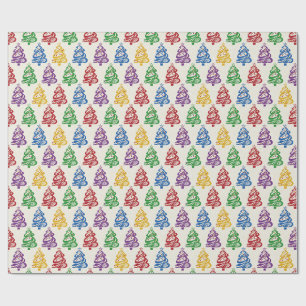 Papier Cadeau Arbre de Noël Couleur Xmas