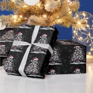 Papier Cadeau Arbre de Noël Crâne Pantalon de Pyjama Squelette C