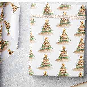 Papier Cadeau Arbre de Noël de plage tropical