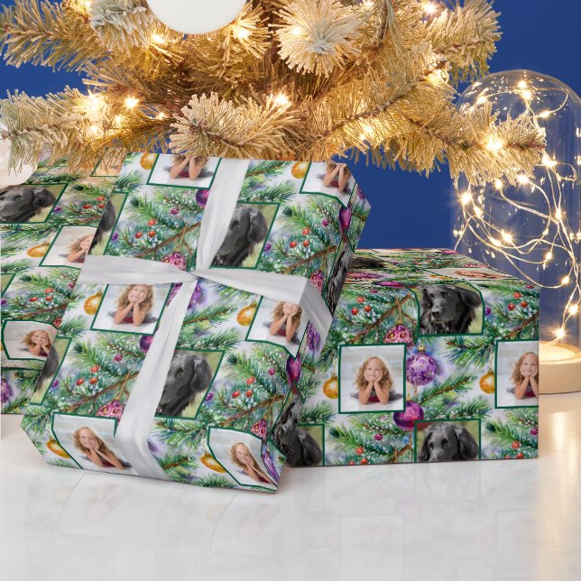 Papier Cadeau Arbre de Noël de vacances photo (Vacances)