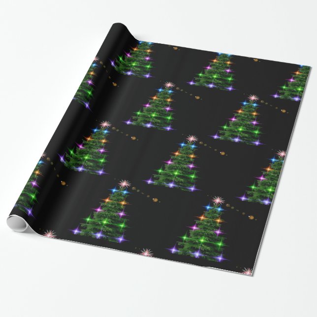Papier Cadeau Arbre de Noël décoratif (Déroulé)
