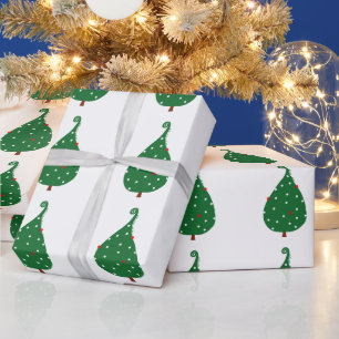 Papier Cadeau Arbre de Noël décoré d'épinette grand Noël