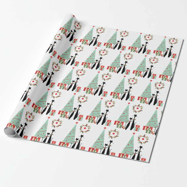 Papier Cadeau Arbre de Noël du MCM Cool de l'ère atomique (Déroulé)