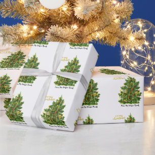 Papier Cadeau Arbre de Noël en pin vintage