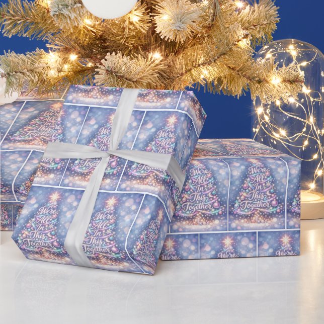 Papier Cadeau Arbre de Noël Étincelant (Vacances)