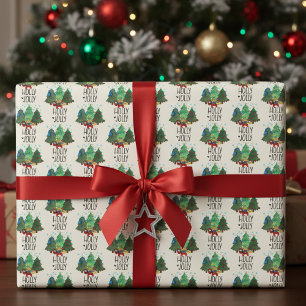 Papier Cadeau Arbre de Noël Holly Jolly Gamer