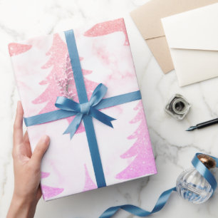 Papier Cadeau Arbre de Noël holographique en marbre