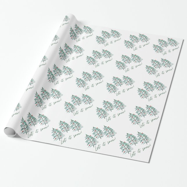 Papier Cadeau Arbre de Noël - Laisse neiger (Déroulé)