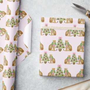 Papier Cadeau Arbre de Noël léopard Prépa Aquarelle