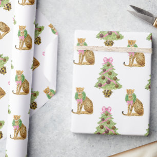 Papier Cadeau Arbre de Noël léopard Prépa Aquarelle