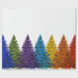 Papier Cadeau Arbre de Noël lesbien de drapeau d'arc-en-ciel de