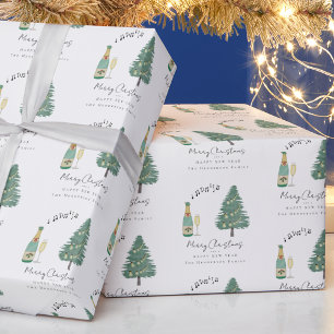 Papier Cadeau Arbre de Noël Moderne Fantaisiste Musique Vin Pers