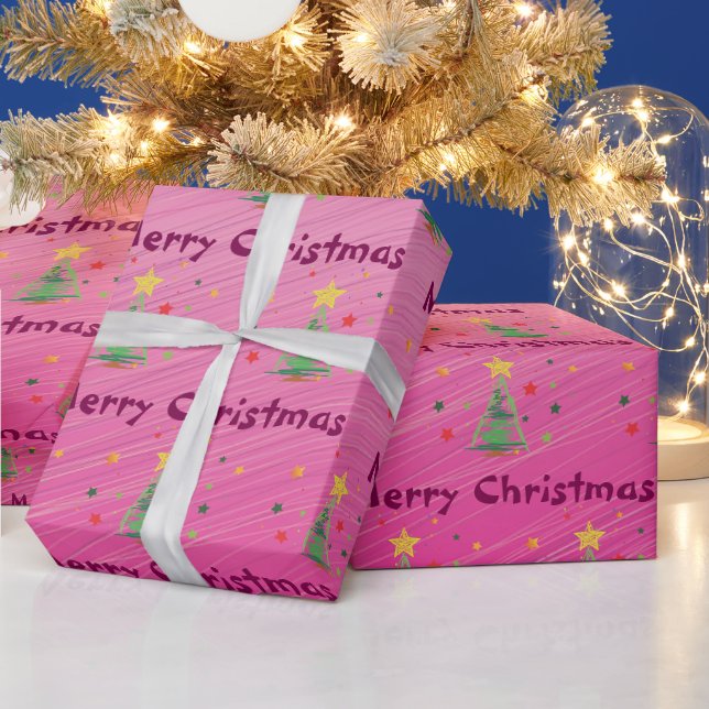 Papier Cadeau Arbre de Noël paisible (Vacances)