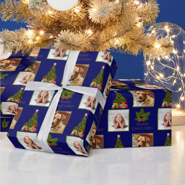 Papier Cadeau Arbre de Noël Photo (Vacances)