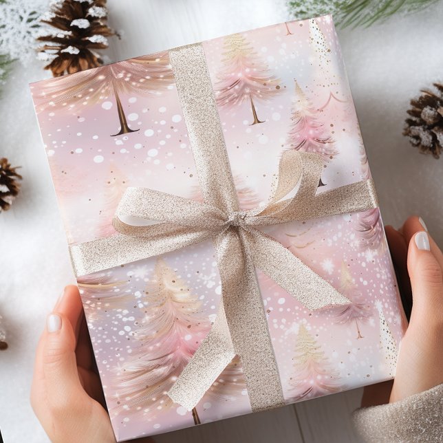 Papier Cadeau Arbre de Noël Pink Pastel (Créateur téléchargé)