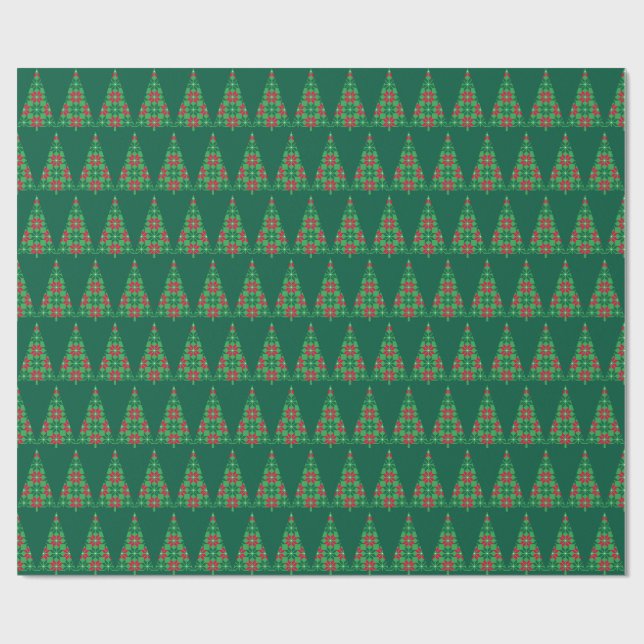 papier cadeau arbre de Noël pixelisé (Plat)
