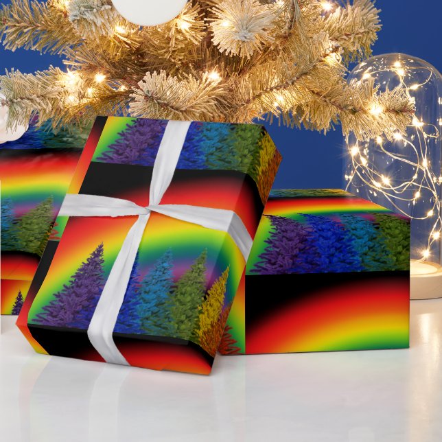 Papier Cadeau Arbre de Noël Rainbow (Vacances)