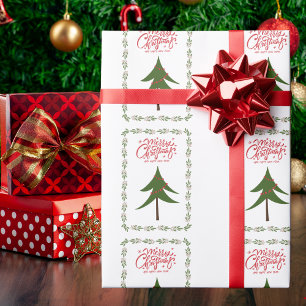 Papier Cadeau Arbre de Noël rétro et minimaliste de la couronne