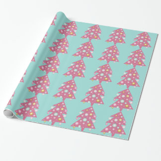Papier Cadeau Arbre de Noël rose génial