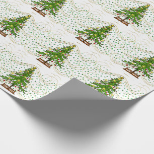 Papier Cadeau Arbre de Noël sur papier d'enveloppement de pierre