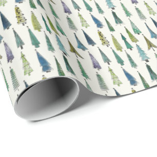 Papier Cadeau Arbre de Noël Vert Hivernal Cadeau