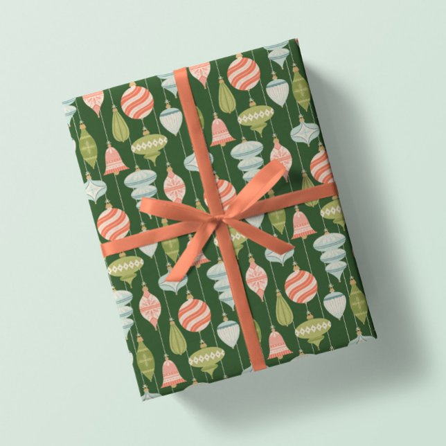 Papier Cadeau Arbre de Noël vert millésimé (Créateur téléchargé)