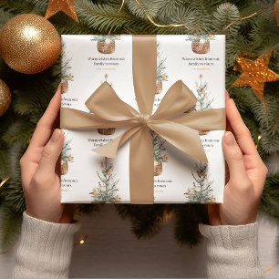 Papier Cadeau Arbre de Noël Vintage Joyeux Fêtes