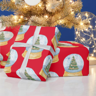 Papier Cadeau Arbre de Noël Waterglobes