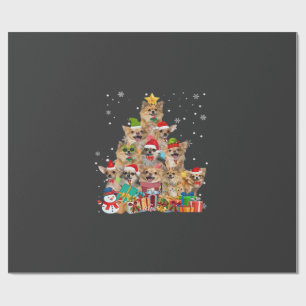 Papier Cadeau Arbre de Noël Xmas Lumières Chihuahua T-Shi Classi