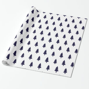 Papier Cadeau ARBRE DE PINE MINI MARINE Noire NOËL PERSONNALISÉ
