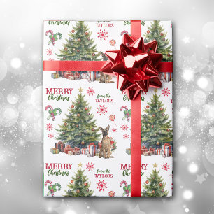 Papier Cadeau Arbre de vacances pour chiens malinois