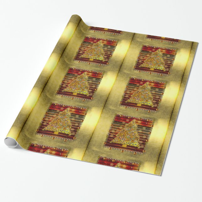 Papier Cadeau Arbre en métal de Noël (Déroulé)