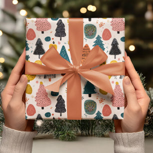 Papier Cadeau Arbre Rétro Fantaisiste