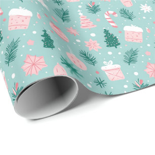 Papier Cadeau Arbres de fête cosy Noël