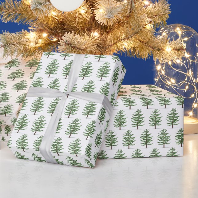 Papier Cadeau Arbres de Noël (Vacances)