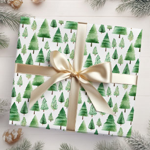Papier Cadeau Arbres de Noël