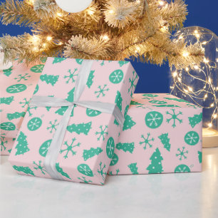 Papier Cadeau Arbres de Noël cool Snowflakes Ornements sans cout