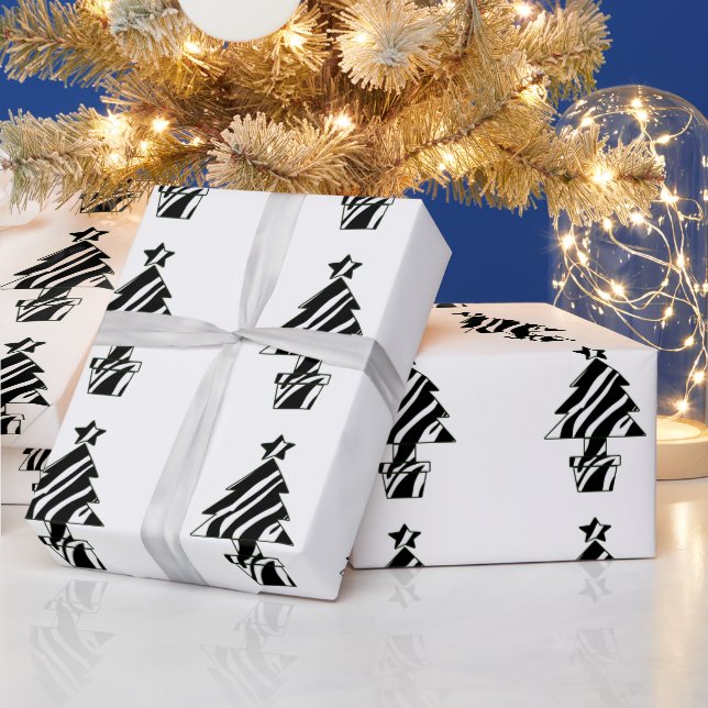 Papier Cadeau Arbres de Noël en Zèbre Papier à envelopper (Vacances)