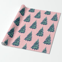 Arbres de Noël modernes simples et verts neigeux r