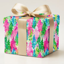 Arbres de Noël Préppy Aquarelle Colorés