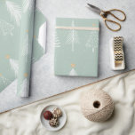Papier Cadeau Arbres de Noël vert Sage<br><div class="desc">Versé.</div>