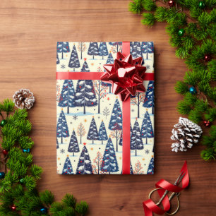 Papier Cadeau Arbres Élégants