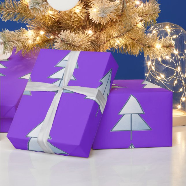 Papier Cadeau Arbres enneigés Élégant Hiver (Vacances)
