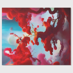 Papier Cadeau arbres rouges Abstraits