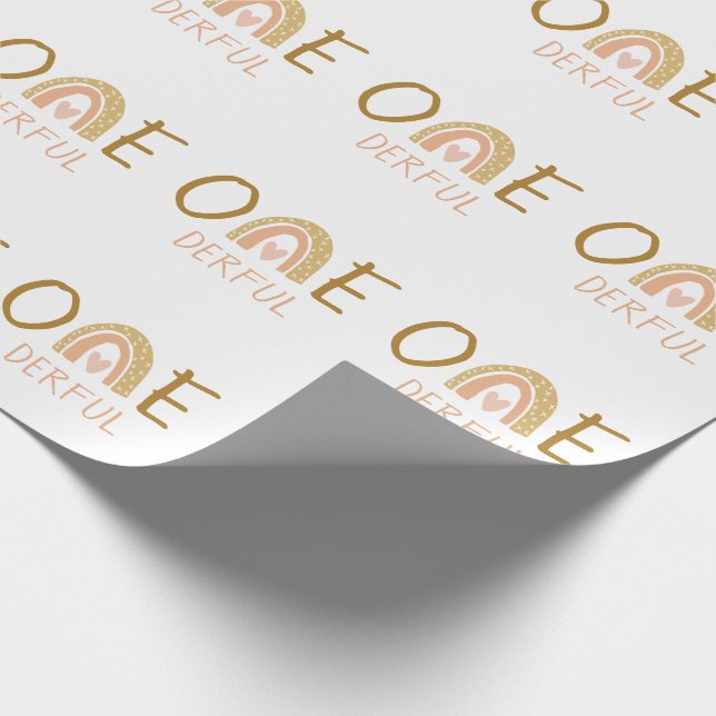 Papier Cadeau Arc-en-ciel 1er Anniversaire Onederful Anniversair (Coin)