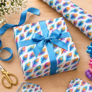 Papier Cadeau Arc-en-ciel Aquarelle 1er Anniversaire Bébé Colo