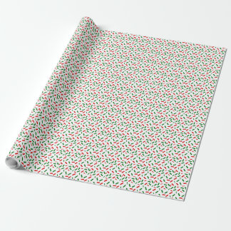 Papier Cadeau Arc en ciel arrose Noël Rouge Vert